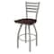 Holland Bar Stool Co 30" Swivel Bar Stool, Nickel Finish, Dark Cherry Maple Seat 41030ANDCMpl - alternate 1